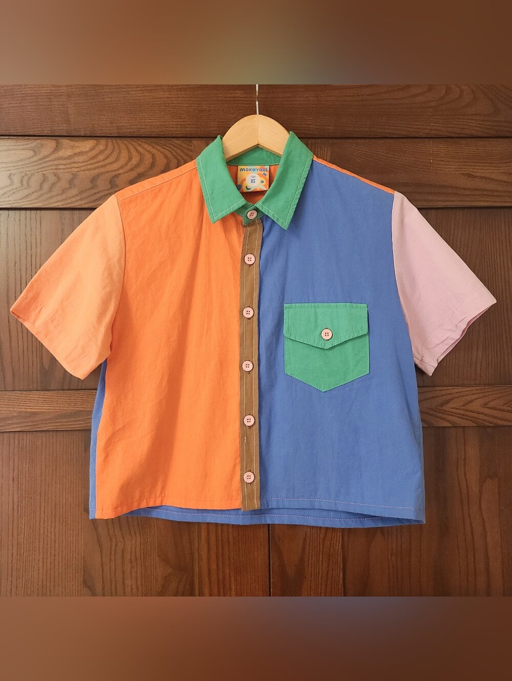Mokuyobi Color Block Button Up Shirt Size XS